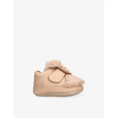 Donsje Kids' Matijn Fluffy Bunny Leather Trainers Beige Eur 19 / 3 Uk