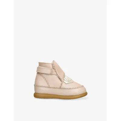 Donsje Kids' Sify Swan Metallic-leather Shoes Cream Eur 21 /5 Uk In Neutral