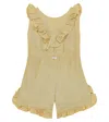 Donsje Kiki Ruffled Linen Playsuit In Toast