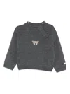 Donsje Koala-embellished Button-placket Sweater In Gray