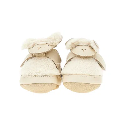 Donsje Kids' 'lammy' Leather Baby Shoes In White