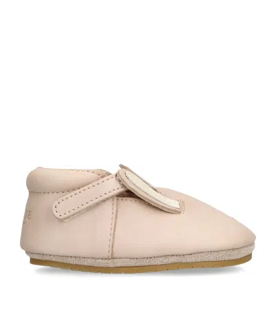 Donsje Kids' Leather Bunny Blinc Crib Shoes In Pink