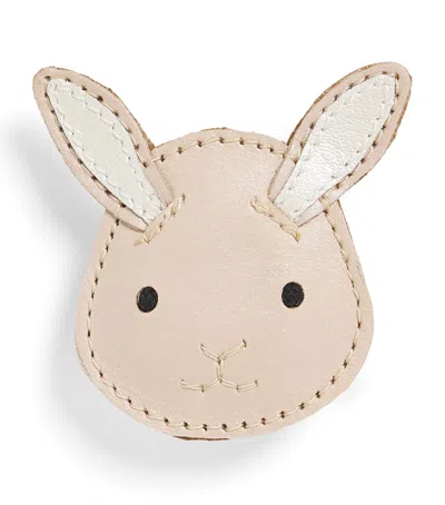 Donsje Kids' Leather Bunny Hair Clip In Brown