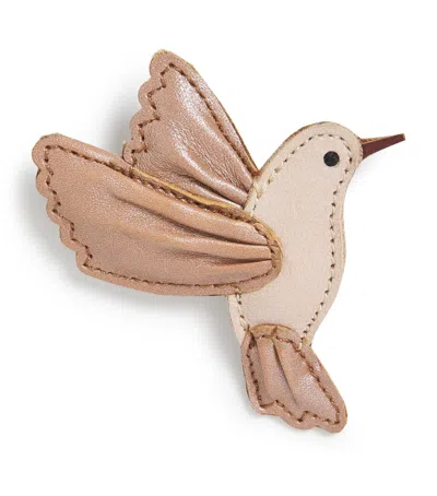 Donsje Kids' Leather Hummingbird Hair Clip In Brown