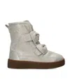 Donsje Leather Metallic Isa Boots In Silver