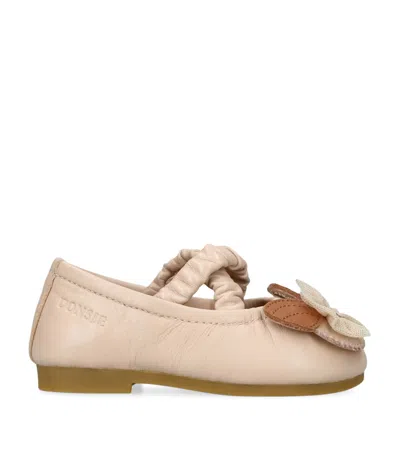 Donsje Kids' Leather Mileni Ballet Flats In Pink