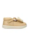 Donsje Yellow Kids' Vlindy Metallic Nubuck-leather Mary Jane Shoes Eur 20 / 4 Uk