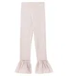 Donsje Lilianne Ruffled Cotton-blend Leggings In Brown