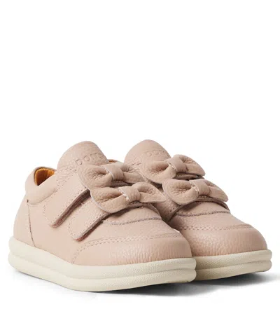 Donsje Loena Bow-detail Leather Sneakers In Pink