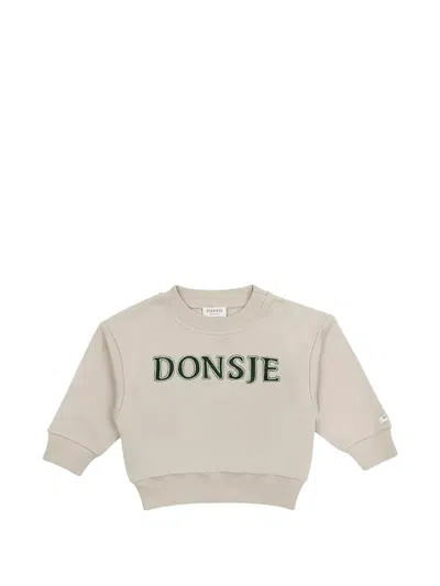 Donsje Kids' Logo-embroidered Sweater In Nude