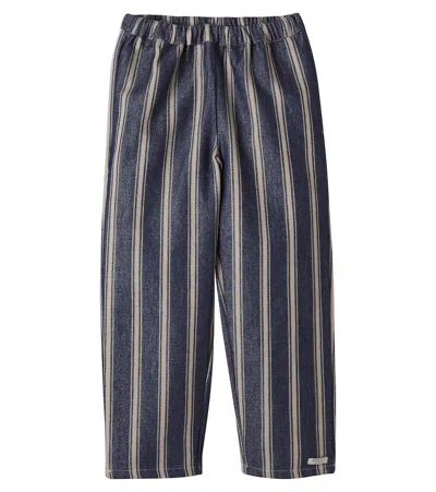 Donsje Menno Striped Cotton Pants In Blue