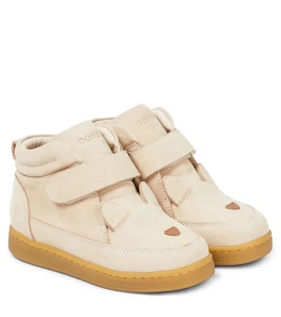 Donsje Kids' Mika Kitten Leather Booties In White