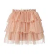 Donsje Mirre Tiered Tulle Skirt In Rose Mocha