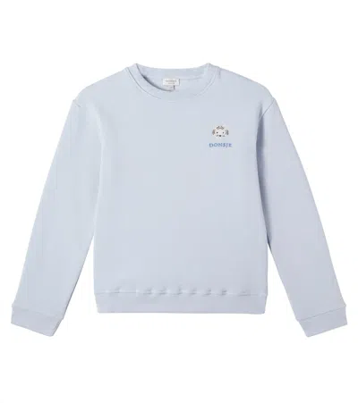 Donsje Kids' Muckie Embroidered Cotton-blend Sweatshirt In Black