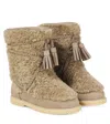 Donsje Myril Fringed Shearling Boots In Multi