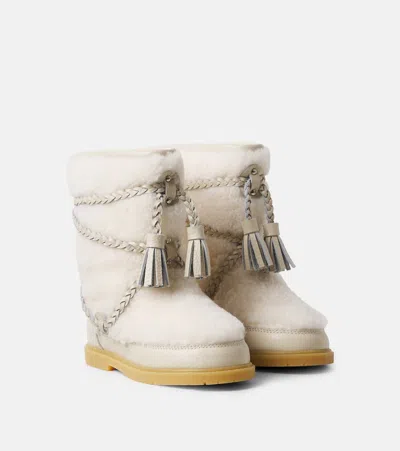 Donsje Myril Leather-trimmed Boots In White