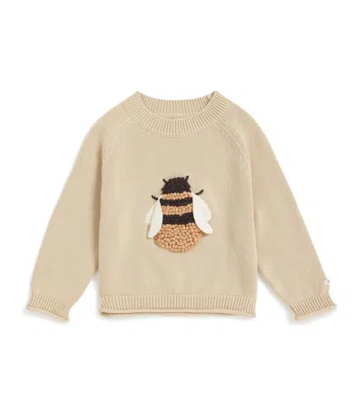 Donsje Kids' Organic Cotton Bee Valenthe Sweater In Brown