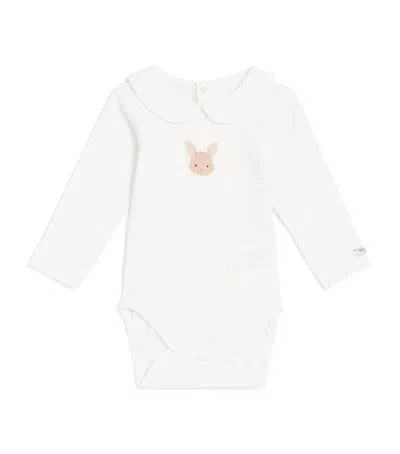 Donsje Kids' Organic Cotton Bunny Davo Bodysuit In White