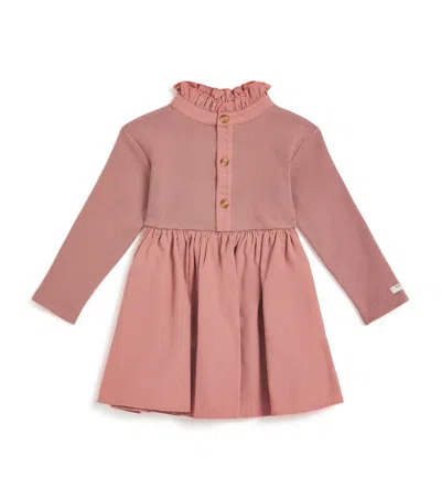 Donsje Kids' Organic Cotton Louen Dress In Brown