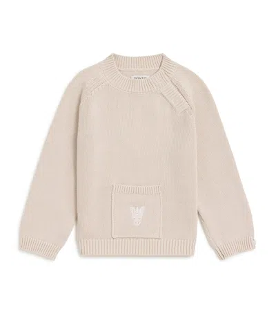 Donsje Kids' Organic Cotton Unicorn Loeke Sweater In White