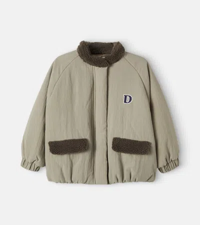 Donsje Kids' Oscor毛巾布边饰填充夹克 In Dusty Green