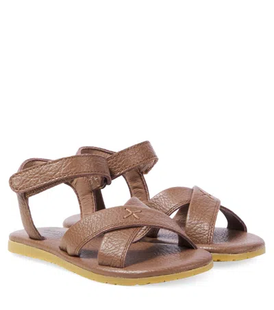 Donsje Kids' Otis Leather Sandals In Brown