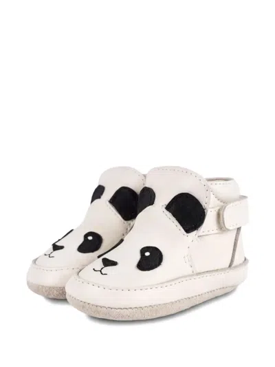 Donsje Babies' Panda-applique Pre-walkers In Neutral