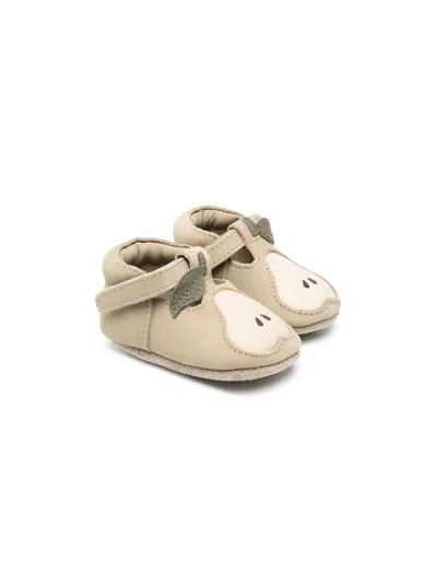 Donsje Babies' Pear-motif Leather Sneakers In Neutrals