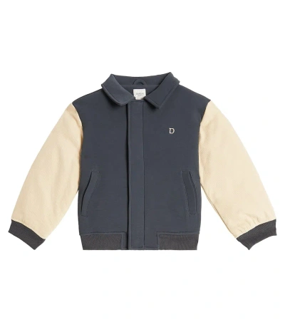 Donsje Kids' Pellier Cotton-blend Varsity Jacket In Night Blue