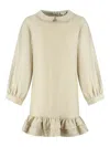 Donsje Peter-pan-collar Ruffled Dress In Neutral