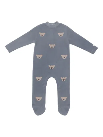 Donsje Babies' Phlyn Onesie Koala-embroidered Pajamas In Gray