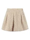 Donsje Pleated A-line Skirt In Neutral