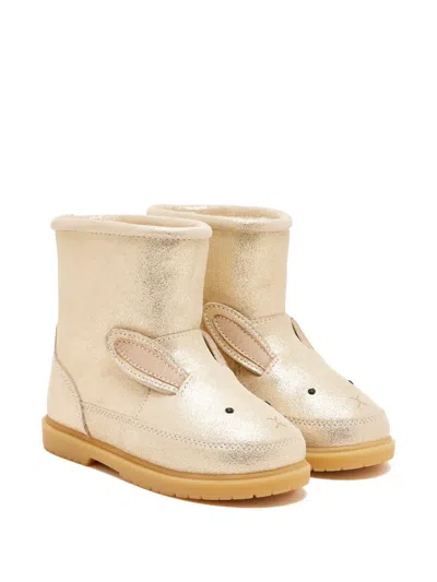 Donsje Kids' Rabbit Appliqué Boots In Gold