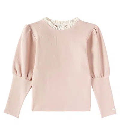 Donsje Kids' Raeven Cotton-blend Top In Pink
