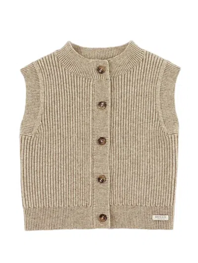 Donsje Babies' Ribbed Button Vest In Neutral