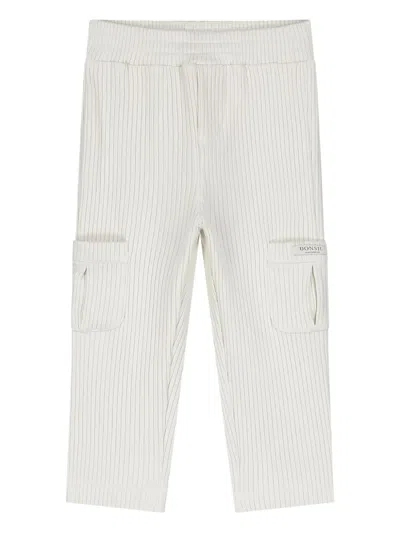 Donsje Babies' Ribbed Cargo Trousers In Gray