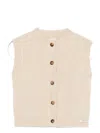 Donsje Ribbed Sleeveless Cardigan In Neutral