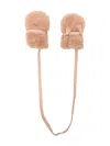 Donsje Richy Fluffy Bunny Faux-fur Gloves In Neutrals