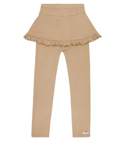 Donsje Kids' Rosie Cotton Jersey Leggings In Mocha