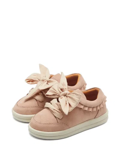 Donsje Kids' Ruffled Bow Sneakers In Pink