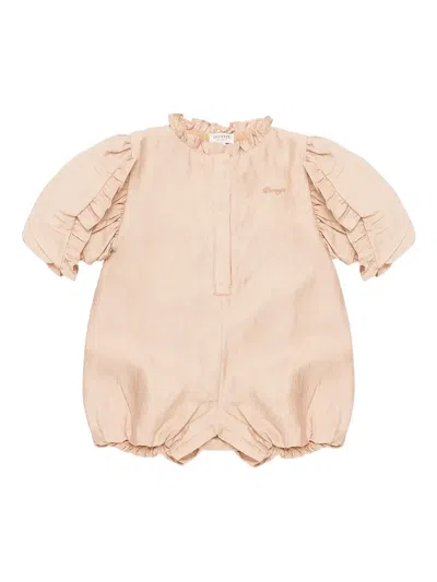 Donsje Babies' Ruffled Romper In Neutral