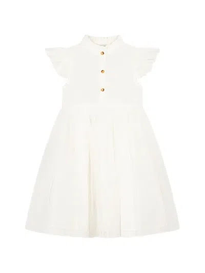 Donsje Kids' Ruffled-trim Dress In White