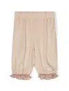 Donsje Ruffled-trim Twill Trousers In Neutrals