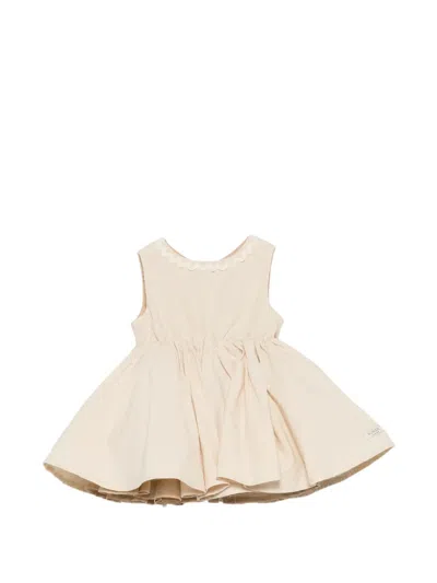 Donsje Scalloped Baby Girl Dress In Neutral