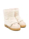 Donsje Sheep-detail Fur Boots In White