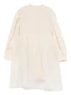 Donsje Smocked Tulle Midi Dress In Neutral
