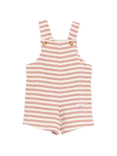 Donsje Babies' Striped Button Dungarees In Multi