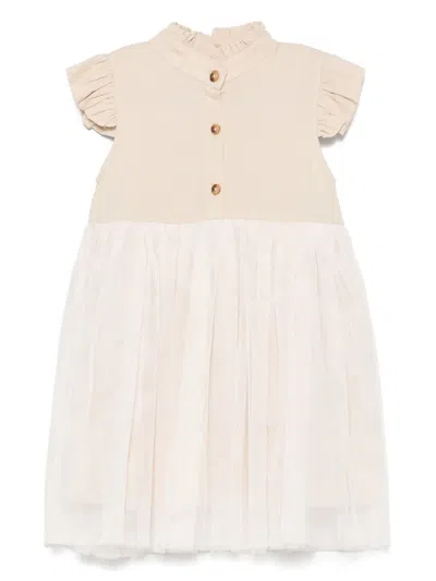 Donsje Kids' Tulle-panel Dress In 中性色
