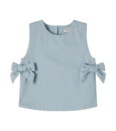 Donsje Kids' Veeri Cotton Twill Top In Blue