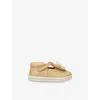 Donsje Yellow Kids' Vlindy Metallic Nubuck-leather Mary Jane Shoes Eur 20 / 4 Uk In Neutral